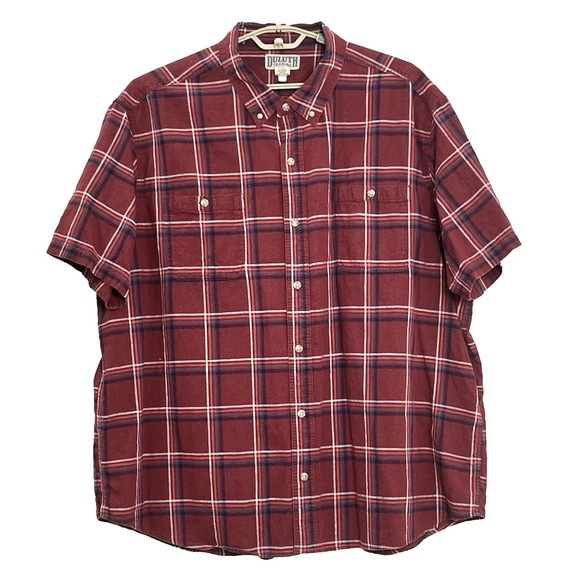 Duluth Trading Co Other - Duluth Trading Mens Shirt 3XL Red Plaid Short Sleeve Hemp Organic Cotton Outdoor